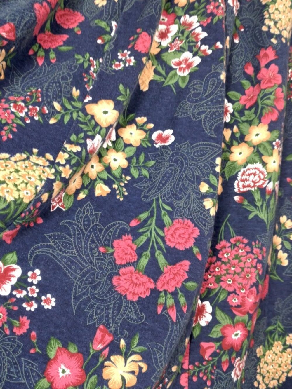 Vintage Large Skirt And Shirt Knit Outfit Set Blue Floral Cottagecore Soft USA - Picture 8 of 16